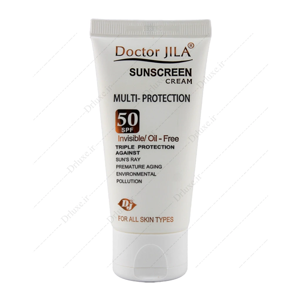 کرم ضد آفتاب SPF50 بی‌رنگ مولتی پروتکشن دکتر ژیلا 50 میلی‌لیتر